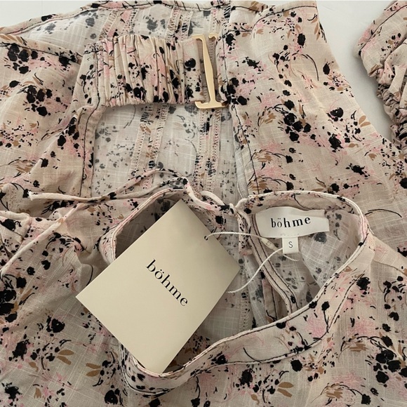 Bohme Mae Floral gold buckle blouse size S - Picture 10 of 16